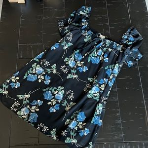 Blue rain short sleeve dress with elastic neckline Size L